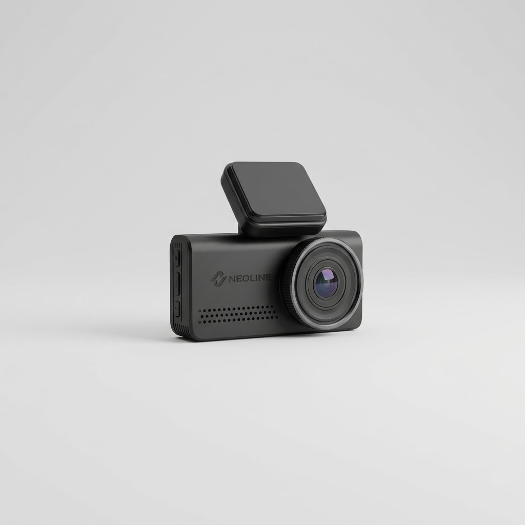 Видеорегистратор Neoline Argus 4K на студийном фоне